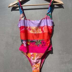 FARM Rio Rainbow Forest One-piece Swimsuit In Ombre Forest XXS